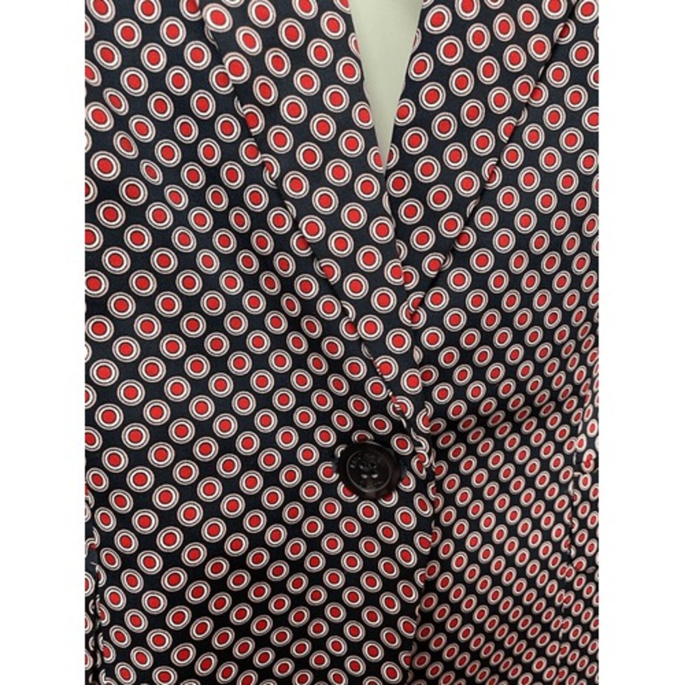 Michael Kors Blazer Size 14 Red‎ White Blue Dots Spring Tailored Business Office - Picture 9 of 16